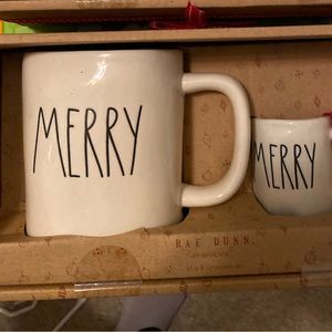 Set 2 Rae Dunn Red Merry Mug + Ornament